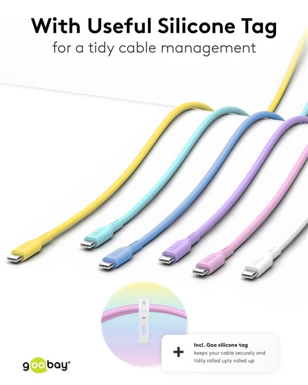 USB-C™-silikonikaapeli, 1,5 m, keltainen