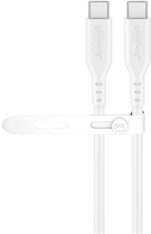 USB-C™-silikonkabel, 1,5 m, vit