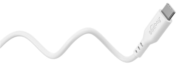USB-C™-silikonkabel, 1,5 m, vit