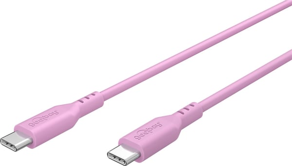 USB-C™-silikonikaapeli, 1,5 m, Vaaleanpunainen