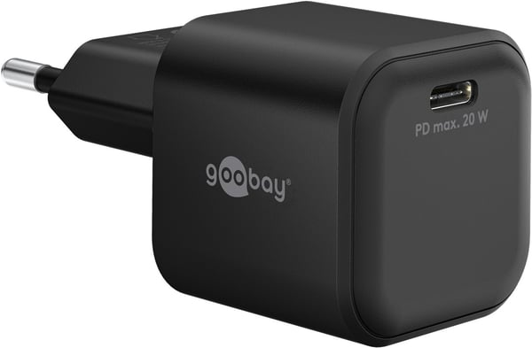 USB-C™ PD GaN hurtigoplader Nano (20 W) sort