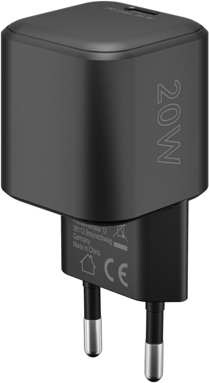 USB-C™ PD GaN hurtigoplader Nano (20 W) sort