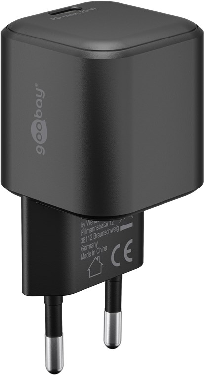 USB-C™ PD GaN hurtigoplader Nano (20 W) sort