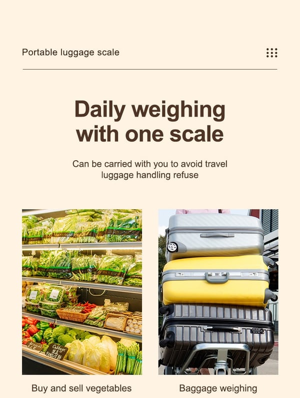 Bærbar digital bagasjevekt 40kg/10g med bakgrunnsbelysning - Nøyaktig og kompakt
