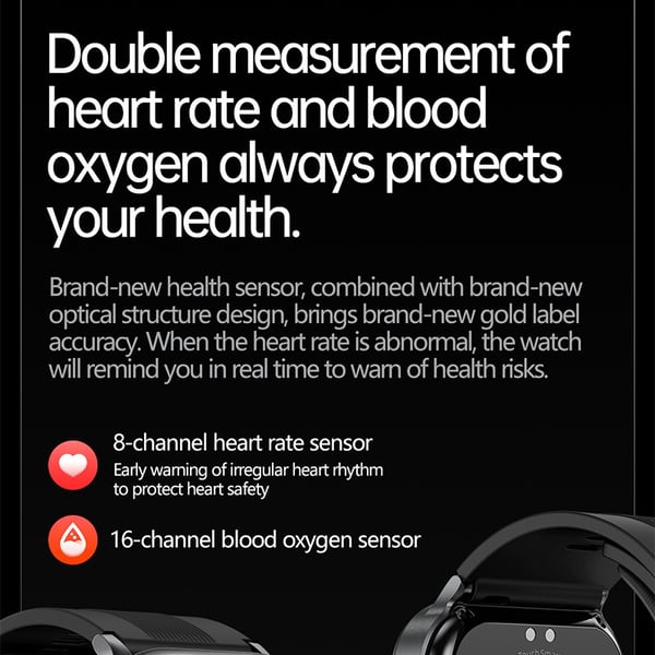 Smart Watch - 2.06 inch AMOLED full touch smartklokke med BLE 5.3, IP67, 530mAh batteri, magnetisk lading, NFC - kompatibelt med Apple, Samsung, Huawei Brown