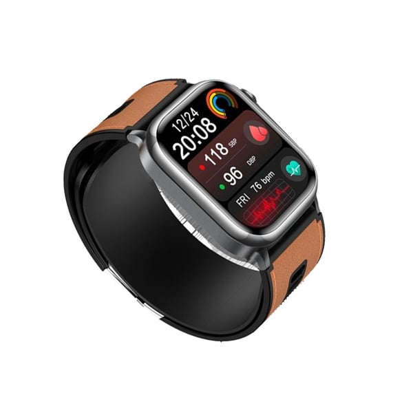 Smart Watch - 2.06 inch AMOLED Full Touch Smartwatch with BLE 5.3, IP67, 530mAh Battery, Magnetic Charging, NFC - kompatibelt med Apple, Samsung, Huawei Brown
