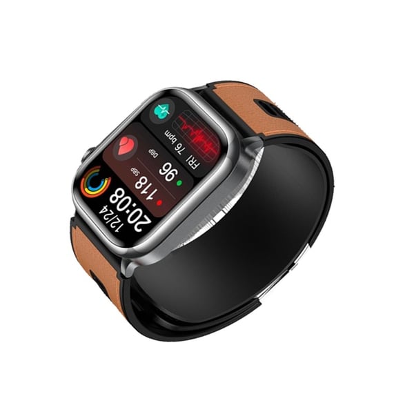 Smart Watch - 2.06 inch AMOLED full touch smartklokke med BLE 5.3, IP67, 530mAh batteri, magnetisk lading, NFC - kompatibelt med Apple, Samsung, Huawei Brown