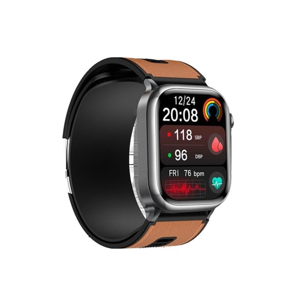 Smart Watch - 2.06 inch AMOLED full touch smartklokke med BLE 5.3, IP67, 530mAh batteri, magnetisk lading, NFC - kompatibelt med Apple, Samsung, Huawei Brown