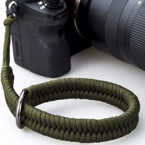 Håndvevd kamerahåndleddsstropp kompatibel med EOS NEX A7R3 A7C RX100 XT4 - Sikker og komfortabel Green