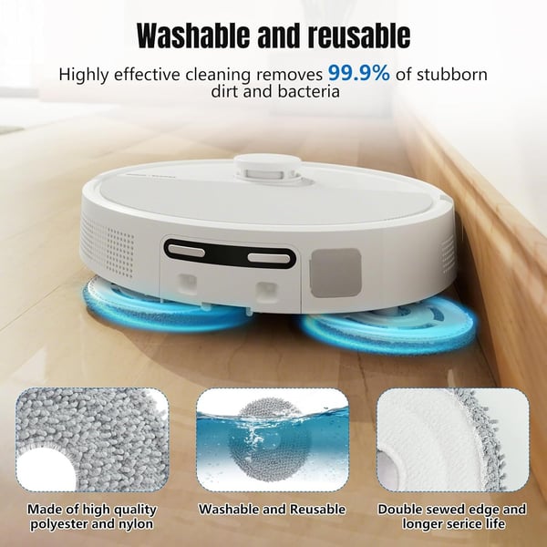 Erstatningssett for iRobot Roomba Plus 405/505 Combo robotstøvsuger - Hovedbørste, filtre, sidebørster, støvposer og mopper
