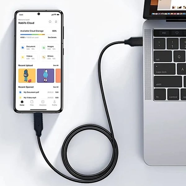 USB til Type-C 3.2 Datakabel 60W - Svart - Kompatibel med Huawei, Samsung, Apple, Garmin 2m