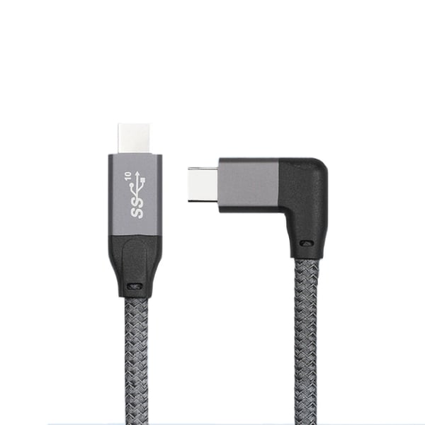 100W USB-C til USB-C Kabel med Vinkelkontakt, 20Gbps Dataoverføring og 4K Video Støtte 1.5m