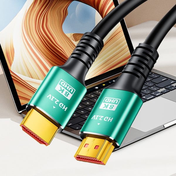 8K HDTV 2.1 Kabel - Grønn Aluminium Legering - For Gaming, TV, PC, Projektor - Støtter Høy Oppløsning og Rask Overføring 5m