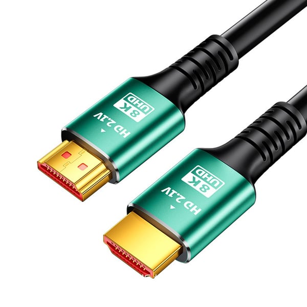 8K Ultra HD HDMI 2.1 Kabel - Höghastighetskabel för Gaming, TV, Dator och Projektor - Grön Aluminiumlegering 2 m