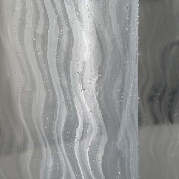 Vannbølge 3D Dusjforheng 02 - 180x180cm, Transparent PEVA, Vanntett og Anti-mugg