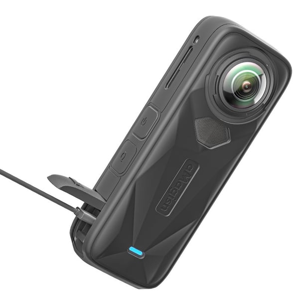 Silikonbeskyttelsesetui for Insta360 X5: Kamerahusdeksel og linsebeskyttelse for optimal beskyttelse Black