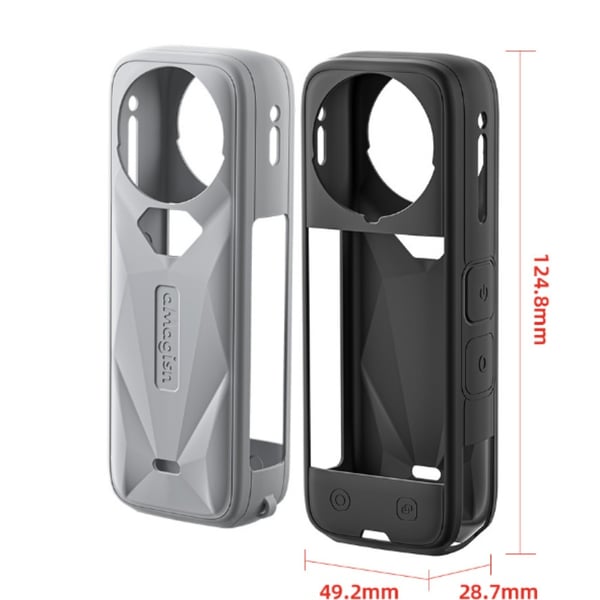 Silikonbeskyttelsesetui for Insta360 X5: Kamerahusdeksel og linsebeskyttelse for optimal beskyttelse Black