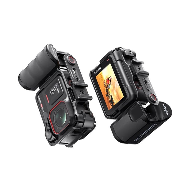 Musta ABS-katukuvauskahva Insta360-, DJI Action- ja Hero-sarjan urheilukameroille