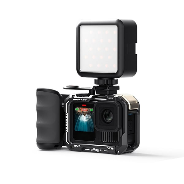 Musta ABS-katukuvauskahva Insta360-, DJI Action- ja Hero-sarjan urheilukameroille