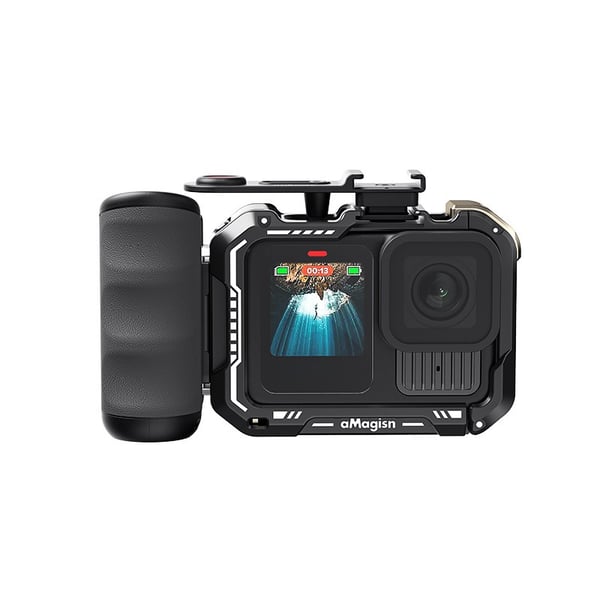 Musta ABS-katukuvauskahva Insta360-, DJI Action- ja Hero-sarjan urheilukameroille