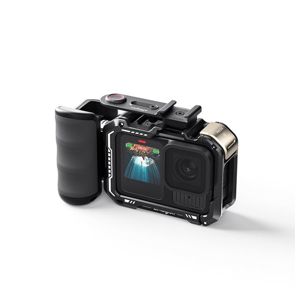 Musta ABS-katukuvauskahva Insta360-, DJI Action- ja Hero-sarjan urheilukameroille