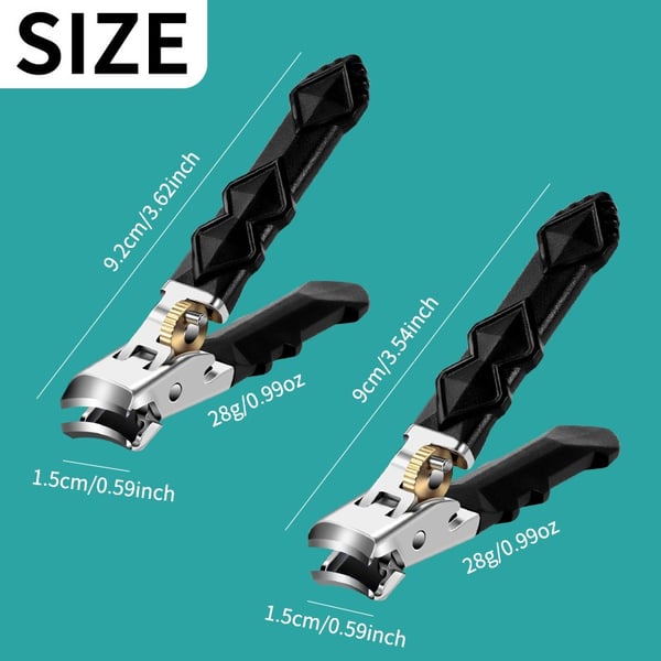 Gear Lock Skrå Kjeft Stor Tang med Svart Plast og Rustfritt Stål, 9cm Lengde, 1,5cm Bredde, 3cm Høyde