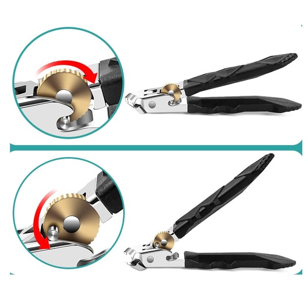 Gear Lock Skrå Kjeft Stor Tang med Svart Plast og Rustfritt Stål, 9cm Lengde, 1,5cm Bredde, 3cm Høyde