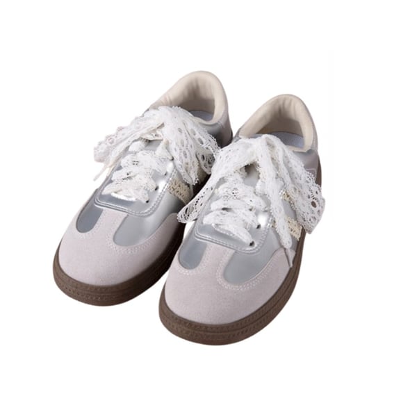 Lace Snørebånd Kompatibelt Med Sportssko, Lædersko, Casual Sko, 120cm, 2 Par, Polyester Materiale White