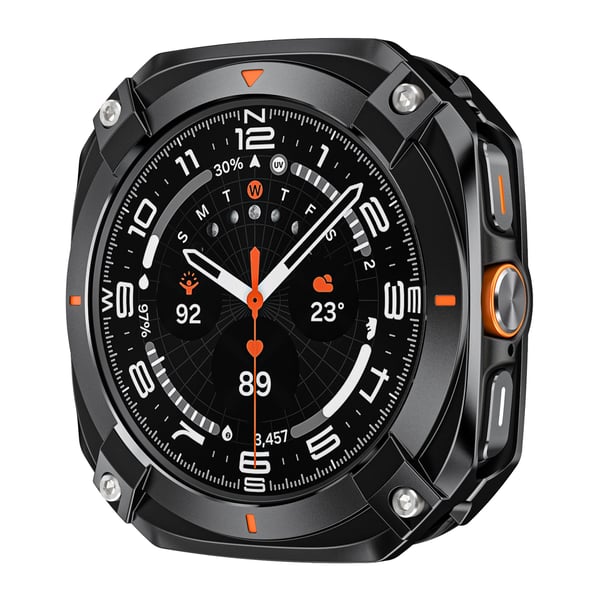 Cyber Hollow Beskyttelsesdeksel kompatibelt med Samsung Ultra og Samsung Galaxy Watch7, laget av sinklegering og PC med flere fargevalg Black