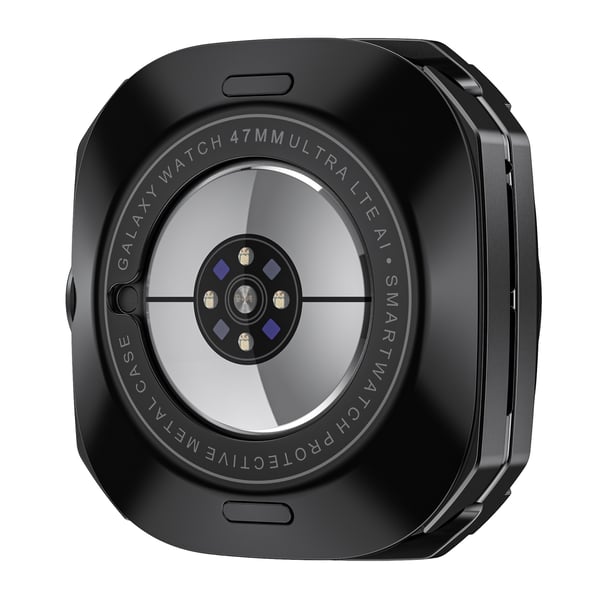 Cyber Hollow Beskyttelsesdeksel kompatibelt med Samsung Ultra og Samsung Galaxy Watch7, laget av sinklegering og PC med flere fargevalg Black