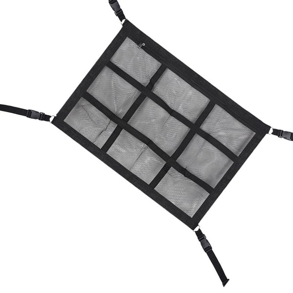 Auton kattotelineen säilytyspussi 4. sukupolvi ristikkokuvio 90x65 cm musta polyesteriverkko