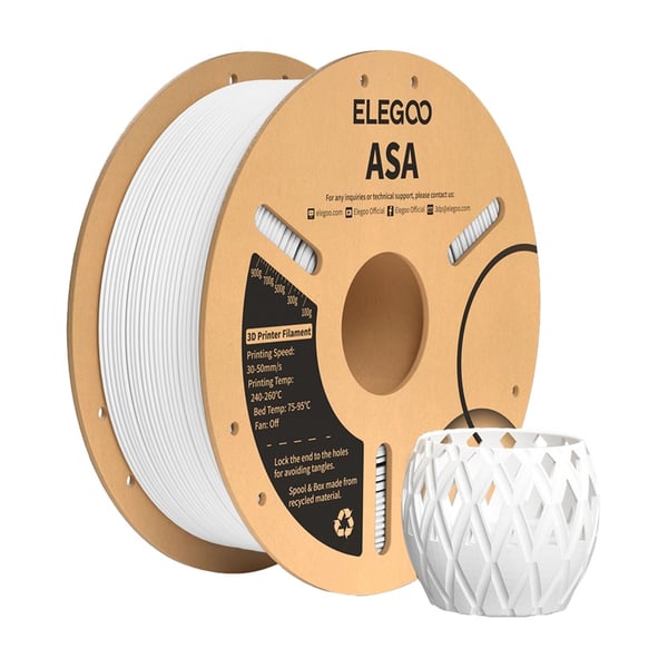 ASA ELEGOO-filament (vitt)