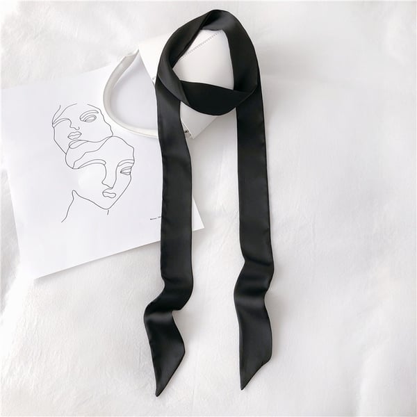 100% Mulberry Silke Lange Tørklæde - Elegant tilbehør til enhver lejlighed Black