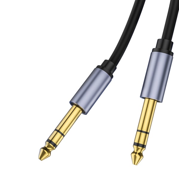 6.5mm til 6.5mm Skjermet Lydkabel Mono - Perfekt for Miksere, Gitarer, Keyboard og Lydsystemer 1 m