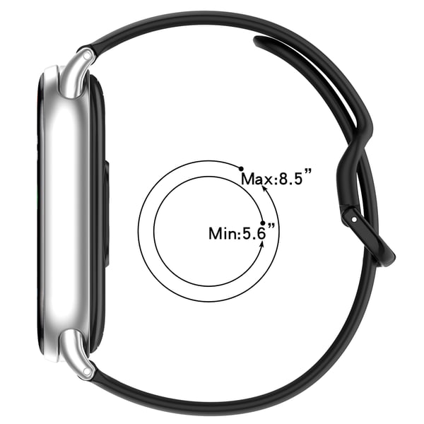 Silikonrem med spenne for Xiaomi Mi Band 8/9 - Komfortabel og stilig erstatningsrem Black