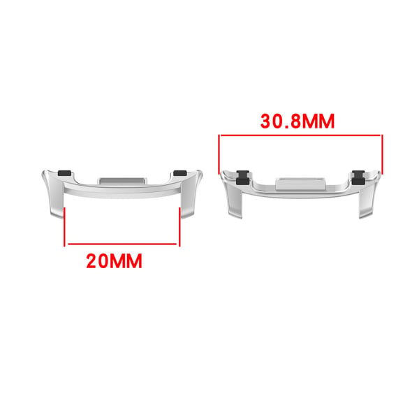 2 stk. rustfrie stål koblingsstykker med gummiknotter for Samsung Galaxy Watch 8 og 8 Classic SilverGrey 20 mm