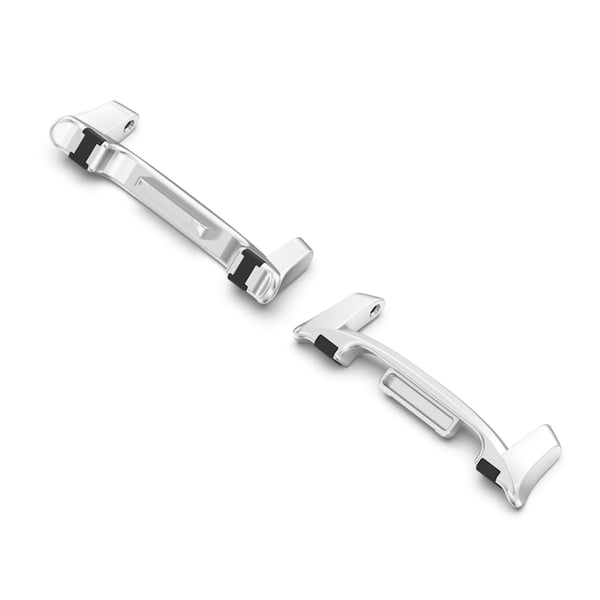 2 stk. rustfrie stål koblingsstykker med gummiknotter for Samsung Galaxy Watch 8 og 8 Classic SilverGrey 20 mm