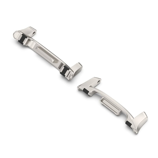2 stk. rustfrie stål koblingsstykker med gummiknotter for Samsung Galaxy Watch 8 og 8 Classic Silver 20 mm