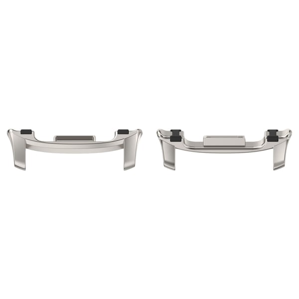 2 stk. rustfrie stål koblingsstykker med gummiknotter for Samsung Galaxy Watch 8 og 8 Classic Silver 20 mm