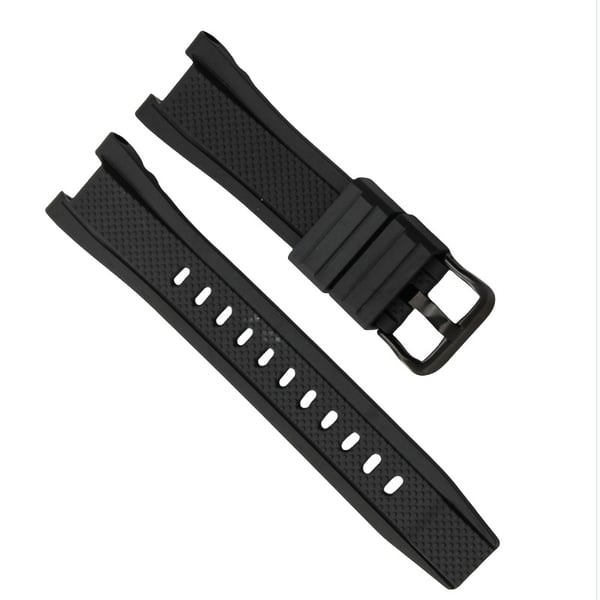 Musta silikoninen ranneke Casio GST-W300/400G/B100 -kelloihin