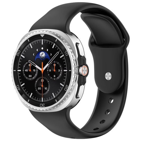 Silikonrem med spenne for Samsung Galaxy Watch 8 (40/44mm) og Watch 8 Classic (46mm) Black