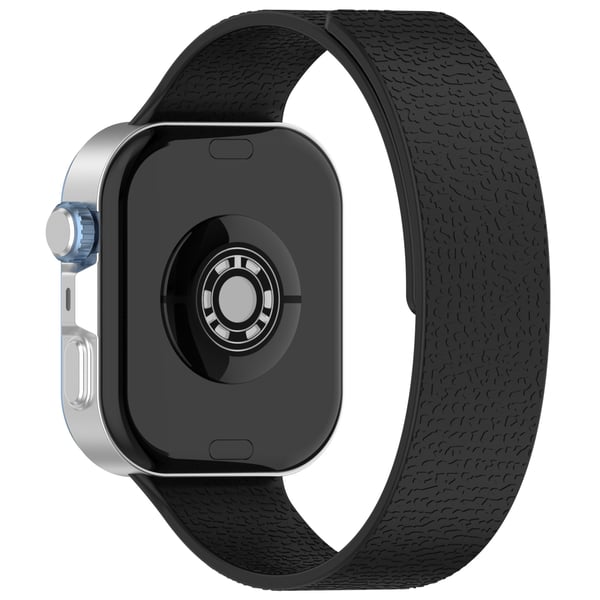 Mykt magnetisk armbånd i litchimønster kompatibelt med Huawei Watch Fit 4, Fit 4 Pro og Fit 3 Black