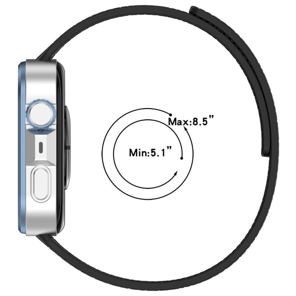 Mykt magnetisk armbånd i litchimønster kompatibelt med Huawei Watch Fit 4, Fit 4 Pro og Fit 3 Black