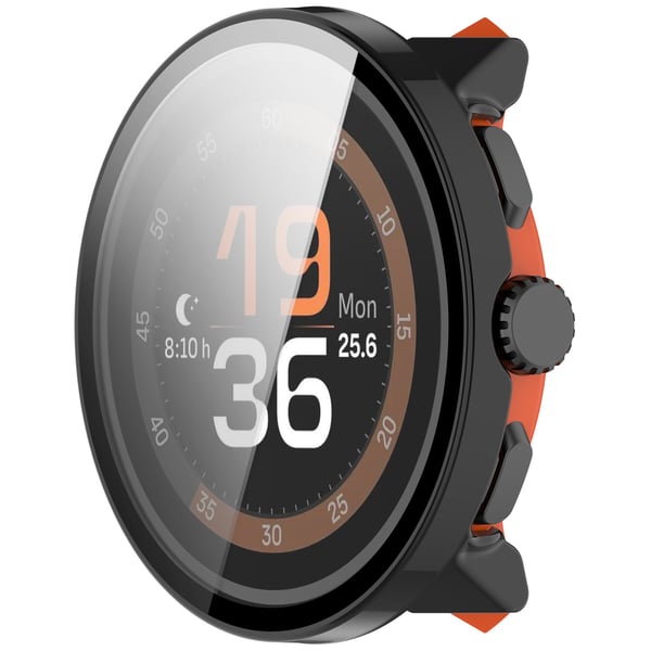 Beskyttelsesdeksel med integrert skjermbeskytter kompatibelt med Suunto Run - PC-materiale Black