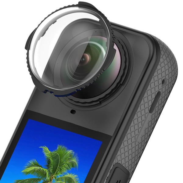 Optisk glassbeskyttelseslinse kompatibel med Insta360 X5 - Beskytt kameraets linse mot riper og støv Black