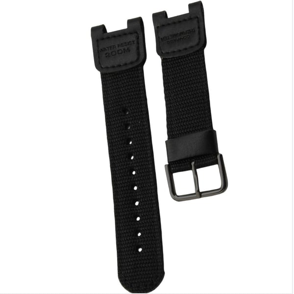 Nylon sportsrem kompatibel med Casio SGW100, GW-3500B og GW-3000B - Komfortabel, vandtæt og perfekt til aktiv livsstil Black