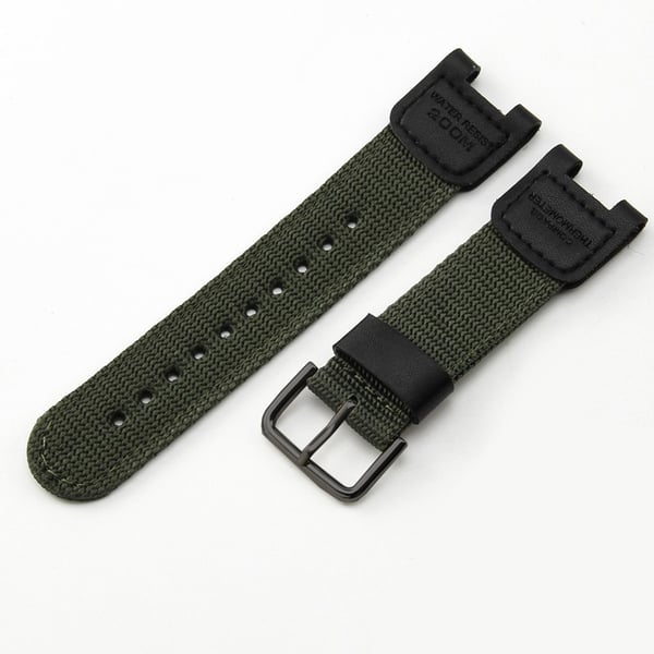 Nylon sportsreim kompatibel med Casio SGW100/GW-3500B/3000B - Vanntett og komfortabel erstatningsreim Green