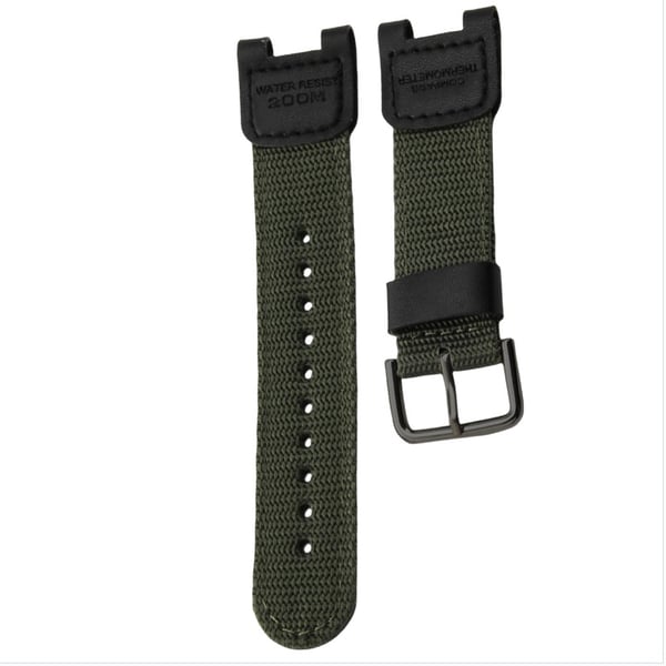 Nylon sportsreim kompatibel med Casio SGW100/GW-3500B/3000B - Vanntett og komfortabel erstatningsreim Green