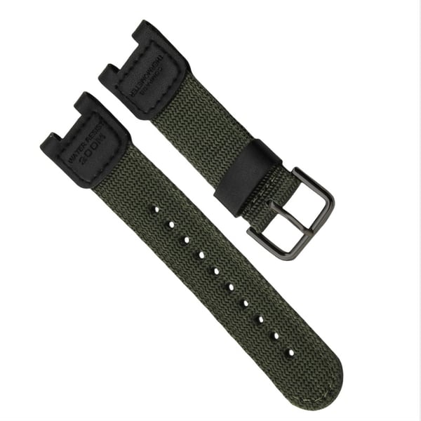Nylon sportsreim kompatibel med Casio SGW100/GW-3500B/3000B - Vanntett og komfortabel erstatningsreim Green