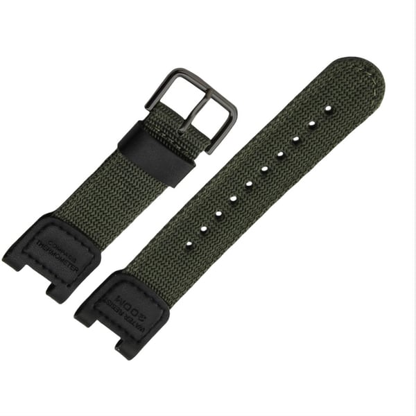 Nylon sportsreim kompatibel med Casio SGW100/GW-3500B/3000B - Vanntett og komfortabel erstatningsreim Green